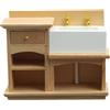 HoveeLuty Lavandino per casa delle Bambole in Scala 1/12, lavandino per Bagno in Legno, Miniature per casa delle Bambole, Cucina realistica per, mobiletto per lavabo per mobili per