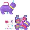 Polly Pocket Micro bambole e set da gioco con 23 accessori a sorpresa tra cui animali domestici, festa di compleanno, gattino, giro sulla ruota panoramica