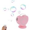 RUETERY Macchina automatica per bolle di sapone con telecomando, girevole a 360°, serbatoio da 500 ml, a forma di cuore per bambini, ricaricabile, 60 minuti, per compleanni e feste in giardino