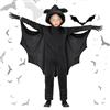 Aomig Costume da Pipistrello per Bambini, Carnevale Costume Ali Bat, Mantello da Pipistrello, Costume da Pipistrellovampiro, Costumi Halloween Mantello Tuta Festa Cosplay di Pipistrello(XL)