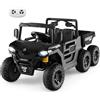 RELAX4LIFE Auto Elettrico per Bambini 24V con Ribaltabile, Telecomando, Musica, Racconti, Luci LED e Sospensioni a Molla, per Bambini da 3 a 8 Anni (NERO)