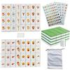 Promithi Confezione semplice,65 Blocchi 30mm Seaside Escape Game in Stile Mahjong,Gioco Seaside Escape Fuga da Tavolo,per Bambini,in ABS Plastico,Gioco di Fuga,con DIY Adesivi in PVC-Tre adesivi extra (Verde)
