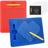 AMFUN 2 Pezzi Tavolo da Disegno Magnetico, Magico Gioco Magnetico, Lavagna Magnetica per Bambini, da Portare con sé, Bambini Giocattolo Educativo per dai 3 Anni in su (Rosso, Blu)