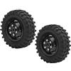 Jauarta Pneumatico in Gomma per Ruote da Camion da 2 Pezzi, Diametro 55 Mm, in Lega di Alluminio, Adatto per Auto RC WPL D12 1:10. (neroBL)