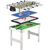 Leomark tavolo multigioco 4 in 1 per la casa e scuola, dim. 118cm x 61cm x 82cm (LxPxA) con biliardo pool, hockey, ping pong e calcetto balilla, tavolo da gioco per adulti e bambino