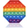 LAPONO Pop it Push Bubble Sensory Fidget Toy Gioco Antistress Rilassante Multicolore Spremere Giocattoli a Bolle di Estrusione Giocattolo Ottagono Arcobaleno con Numeri per Bambini e Adulti