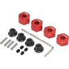 AMONIDA Ruota RC, Distanziale Ruota in Lega di Alluminio Diametro 12 Mm, Spessore 5,5 Mm 7 con Struttura Migliorata, Ideale per 1/10 Slash 4x4 Rustler (rosso)