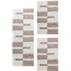 Carpetsale24, Set 3 Tappeti Shaggy Beige per Camera da Letto - Pelo Lungo, Motivo a Quadri - 2x 60x110 cm + 1x 80x150 cm - Morbidi e Facili da Pulire