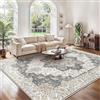 GENIMO - Tappeto Vintage 200x290cm - Antiscivolo, Resistente, Facile da Pulire - Per Soggiorno, Sala da Pranzo, Corridoio - Grigio