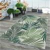 TT Home Tappeto Per Esterno Cucina Balcone Tappeto Soggiorno Moderno Con Palme Floreale, Colore:Verde Beige 6, Dimensione:240x340 cm