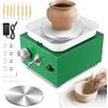 Kooeuru Tornio per Ceramica, Kooeuru Tornio per Argilla 2000 giri/min Velocità Regolabile con Piastre da 10/6,5 cm, Strumenti di Modellatura e Vasca Rimovibile, Tornio Ceramica per Bambini e Adulti, Verde