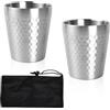 Kaslaider 2 Pezzi Bicchieri in Acciaio Inossidabile 260ml, Tazze In Metallo Riutilizzabile, Tazza in Acciaio Inox, doppia parete Bicchieri Impilabili Campeggio Bicchiere per Birra, Succo, Acqua