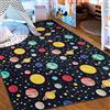 Mazovia Tappeto Salotto - Tapeto Stampato Pelo Corto - Morbido Tappeto Camera da Letto - Antiscivolo Tapeto EMMA - Tappeto Bambini Motivo Pianeti Cosmo - Nero Multicolore 140x200cm