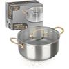 KASANOVA Casseruola 26 cm triplo strato Tri Ply - Gold con coperchio