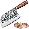 TJ POP Mannaia Coltello da Chef Cinese, Coltello da Cucina Professionale 16.5cm, Coltello per Carne Affilato con Design Full Tang, Lama in Acciaio 50Cr15 Spessore 3mm, TJ SEGA Serie TC19074
