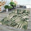 TT Home Tappeto Per Esterno Cucina Balcone Tappeto Soggiorno Moderno Con Palme Floreale, Colore: Verde Beige, Dimensione:160x230 cm