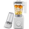 Chefman Obliterator 1.2L 1350W Frullatore Smoothie, Trita Ghiaccio, Noci e Frutta Congelata, Lama in Acciaio Inox, Funzione Auto Mix, Con Barattolo da Viaggio da 600ml - Grigio Cemento