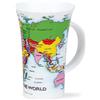 Dunoon - Tazza a forma di Glencoe, motivo Map of the World