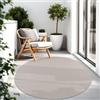 TT Home Tappeto Per Esterni Tappeto Cucina Balcone Terrazza Design Moderno Monocolore, Colore:Ivory, Dimensione:200 cm tondo
