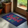 Brubaker Zerbino per Esterni e Interni - Home Sweet Home - 45 x 75 cm - Tappeto in 100% Fibra di Cocco, Antisporco e Antisdrucciolo - Impermeabile - Ideale per Porta d'Ingresso - Blu Colorato