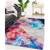 Mazovia Tappeto Salotto Moderno - Tapeto Stampato a Pelo Corto - Morbido Tappeto Camera da Letto - Antiscivolo Tapeto TOSCANA - Tappeto Salotto Motivo Astratto - Multicolore 80x150cm