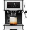 Chefman Macchina Espresso CraftBrew, Pompa 15 Bar, Touchscreen Digitale, Lancia Vapore per Latte & cappuccino, Macchina Espresso Compatta con Serbatoio Acqua 1.5L Rimovibile - Acciaio Inox