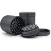 Generisch TRIVANA ONE | 5 pezzi Premium Grinder in alluminio | 63 mm | Macinino a superficie senza denti | Design AI, fresato CNC | Include coperchio e filtro fine (grigio grafite)