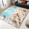 Generic Spiaggia Tappeto Salotto Pelo Corto 60 X 90 Cm Conchiglie Di Stelle Marine Tappeti Flanella, Tappeto Camera Da Letto Lavabile, Decoration Salon Y Casa, Tappeti Antiscivolo