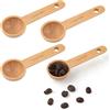 AIEX 4 Pezzi 7,5ml Cucchiaio Dosatore in Legno Ccucchiaio da Caffè in Faggio Cucchiaini da Caffè in Legno Cucchiai di Legno Piccoli per Dosare Chicchi Macinati Tè Casa Accessori da Cucina