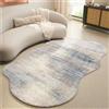 Generic Tappeti A Forma Irregolare Area, Tappeti Moderni Per Soggiorno Camera Da Letto Sala Giochi, Anti-scivolo Faux Lana Tappeto Pavimento Lavabile(Blu,80x120cm)