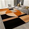 IUCUHE Tappeto Salotto Moderno Pelo Corto, Tappeto Camera Da Letto Disegno Geometrico 3D Astratto Per Soggiorno, Camera Da Letto, Sala Da Pranzo,Dimensione:110x190cm Colore:Arancione/Marrone chiaro/Nero