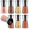 LDXDRU 8 Pezzi Macina Pepe Manuale Argento 180 ml, Macinapepe Manuale Compatto 6.4 x 13.5 cm, Macinino Spezie per Cucina, Tavola, Ristorante, Casa e Buffet