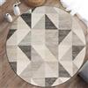 Odot Tappeto Sedia Ufficio Gaming, Rotondo Tappeto Salvapavimento Antiscivolo Protettore del Pavimento Tappetino per Sedia da Ufficio con Ruote per Parquet (Triangolo beige,120cm)