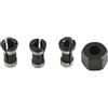 FABULETTA Dado a vite M15 e pinza di serraggio per fresatrice elettrica, foro da 6/6,35/8 mm, accessori per fresa in acciaio al carbonio per lavorazione del legno e incisione, nero, 2 pezzi (6,35 mm)