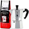 Bialetti Moka Express, Caffettiera in Alluminio da 3 Tazze + Perfetto Moka, Caffè Macinato Gusto Classico da 250 gr