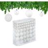 Relaxdays Set da 150 Palline di Natale, Addobbi Natalizi, Opache, Lucide, Glitterate, ∅ 3,4 e 6 cm, Decorazioni, Bianco
