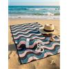 Jenny Sesal Telo Mare Microfibra Grande 90x170 cm con Borsa Regalo - Antisabbia, Asciugatura Rapida e Assorbente - Leggero, Compatto Salvaspazio - Per Spiaggia, Piscina, Palestra e Viaggio - Onde Blu