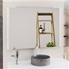 Baikal Specchio da bagno, specchio con lato in legno. Opzione con e senza LED. Stili che si adattano al bagno o a qualsiasi stanza della casa. 120 x 80 cm Laterale Legno Bianco