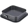 Relaxdays Teglia per Torte, Stampo Quadrato, Cerniera, Base Antiperdita, Antiaderente, LxP: 24x24 cm, Acciaio, Antracite