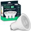 V-TAC 3x Lampadine LED GU10 6W (Equivalenti a 60W) - PRO SERIES - 445 Lumen - Alta Luminosità - Faretto Led GU10 Massima Efficienza e Risparmio Energetico - Luce Naturale 4000K