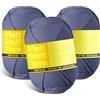 Hearth & Harbor UK-V-HH-fsyrn-3Pk-dnm Filato, Cotone, 20-Denim, 3 pezzi
