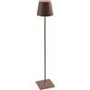 Zafferano, Lampada Poldina XXL, Lampada da Terra Ricaricabile e Senza Fili con Controllo Touch, Adatta per Salotto ed Esterni, Dimmer, 2200-3000 K, Altezza Regolabile 69-150 cm, Colore Corten