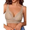 Avidlove Reggiseno Minimizer da Donna in Pizzo Bralette Sexy Senza Ferretto e Non Imbottita con Scollo a V Reggiseno Push-Up Lingerie in Pizzo a Coppa Piena verdeL