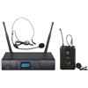 NLIGHTING® Set Radio e Microfono Wireless Professionale Ad Archetto Regolabile Set Radiomicrofono 1 Microfono Wireless Dinamico ad Archetto UHF e Trasmettitore