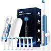 Nevoke Spazzolino da denti elettrico rotante, 5 modalità soniche per adulti e bambini, elettrico Toothbrush con 8 testine di ricambio, autonomia 60 giorni (Azurblau)