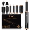 MogaWave Asciugacapelli 6 in 1,Hair Styler Capelli ad Aria,1000w Phon Capelli,Spazzola Asciugacapelli Per Dare Volume Ai Capelli, Lisciare, Arricciare, Ioni Air Curler Brush,Strumenti per Capelli