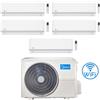Midea Climatizzatore Condizionatore Midea Elegance R32 WiFi Penta Split 9000 + 9000 + 9000 + 9000 + 18000 BTU con U.E. M5OE-42HFN8-Q INVERTER Classe A++/A+
