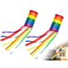AOYEGIC 2 PCS Manica a Vento Arcobaleno,Bandiera banderuola,Bandiera a Maniche a Vento a Righe,Decorazione da Appendere all'Esterno,per Parete Esterna Albero Anteriore Patio Prato Giardino(100 cm)