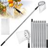 Draupnir 3,5 m Raccogli Frutta Telescopico, Raccogli Frutta, raccogli fichi, Inox Leggero Raccogli Mele, Raccogli Ciliegie, Arnese per Raccogliere Frutta con Sacchetto di Stoffa Diametro 16 cm