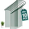 Sillar 10 Pezzi Supporti per Piante Semitondi 25 x 40 cm, Tutori per Piante in Ferro Rivestito, Sostegni per Pomodori, Peonie, Fiori, Orto, Giardino e Piante Rampicanti, Protezione dal Vento